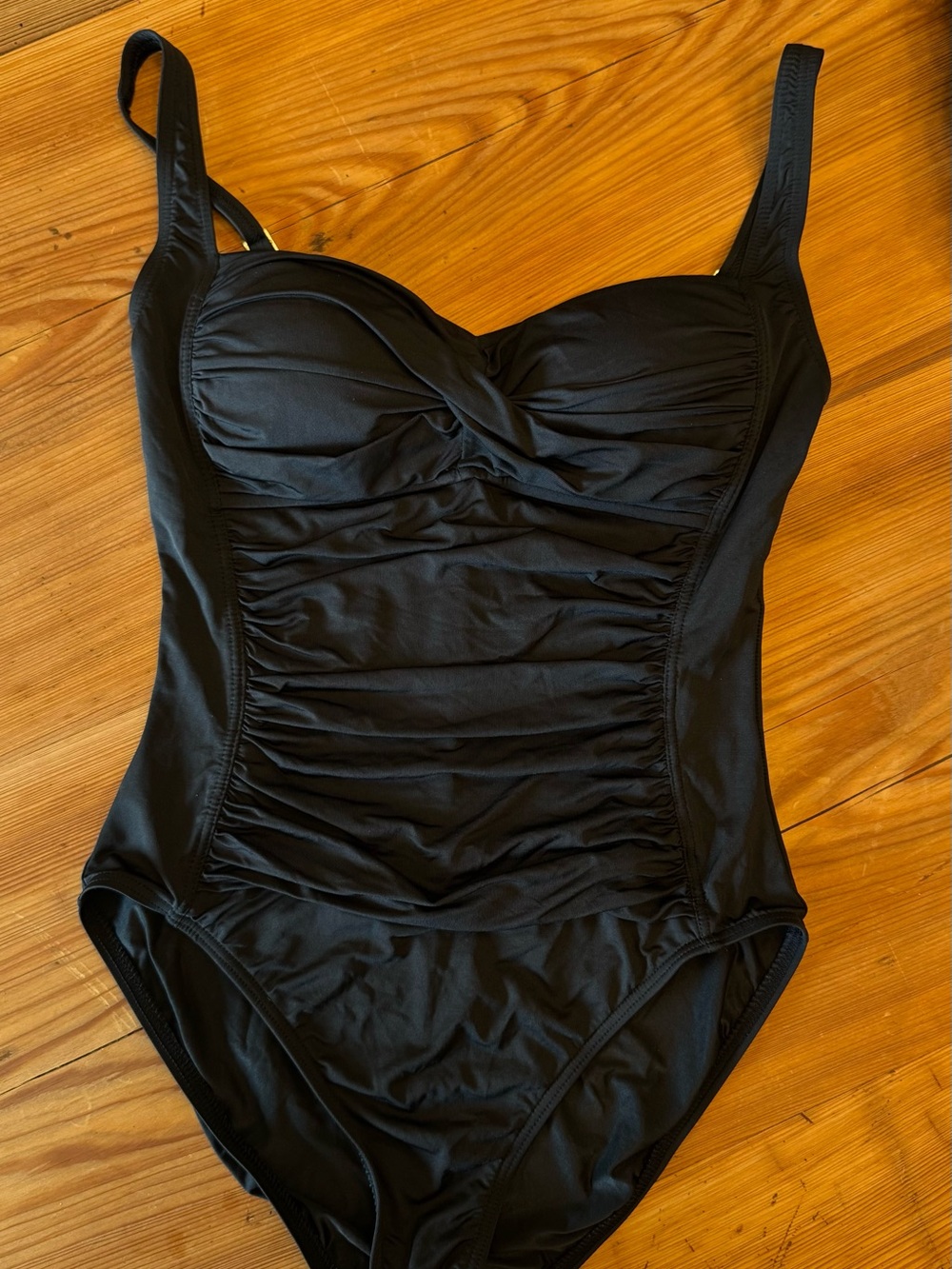 La Blanca Black Ruched One-Piece Swimsuit